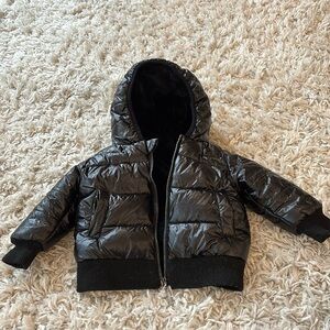 Black puffer coat